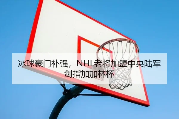 冰球豪门补强，NHL老将加盟中央陆军剑指加加林杯